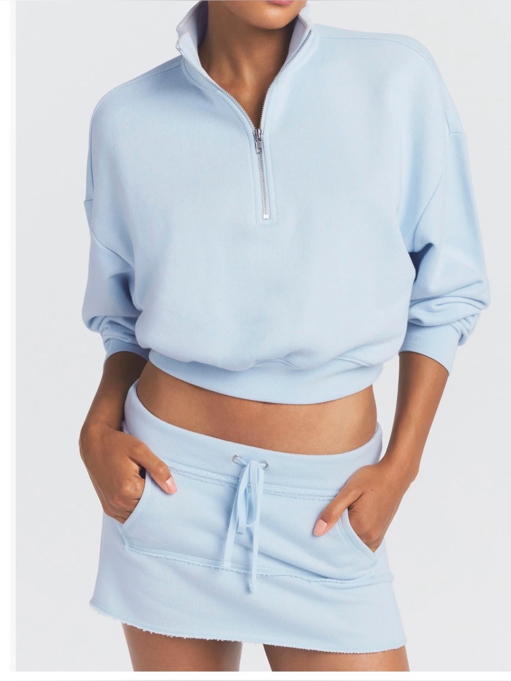 Drapey French Terry Half Zip Pullover